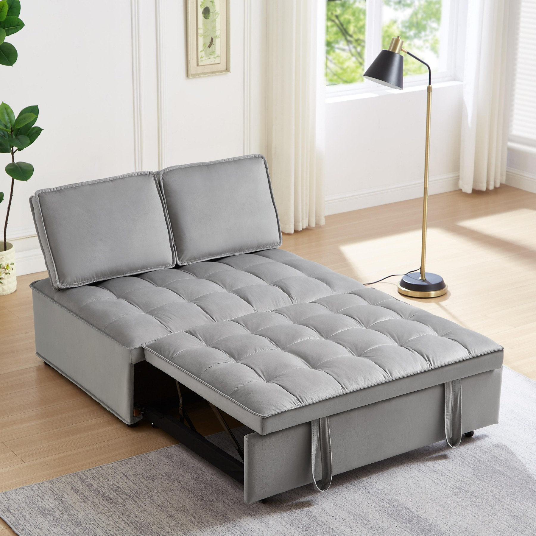 Latitude Run Folding Ottoman Sofa Bed Wayfair